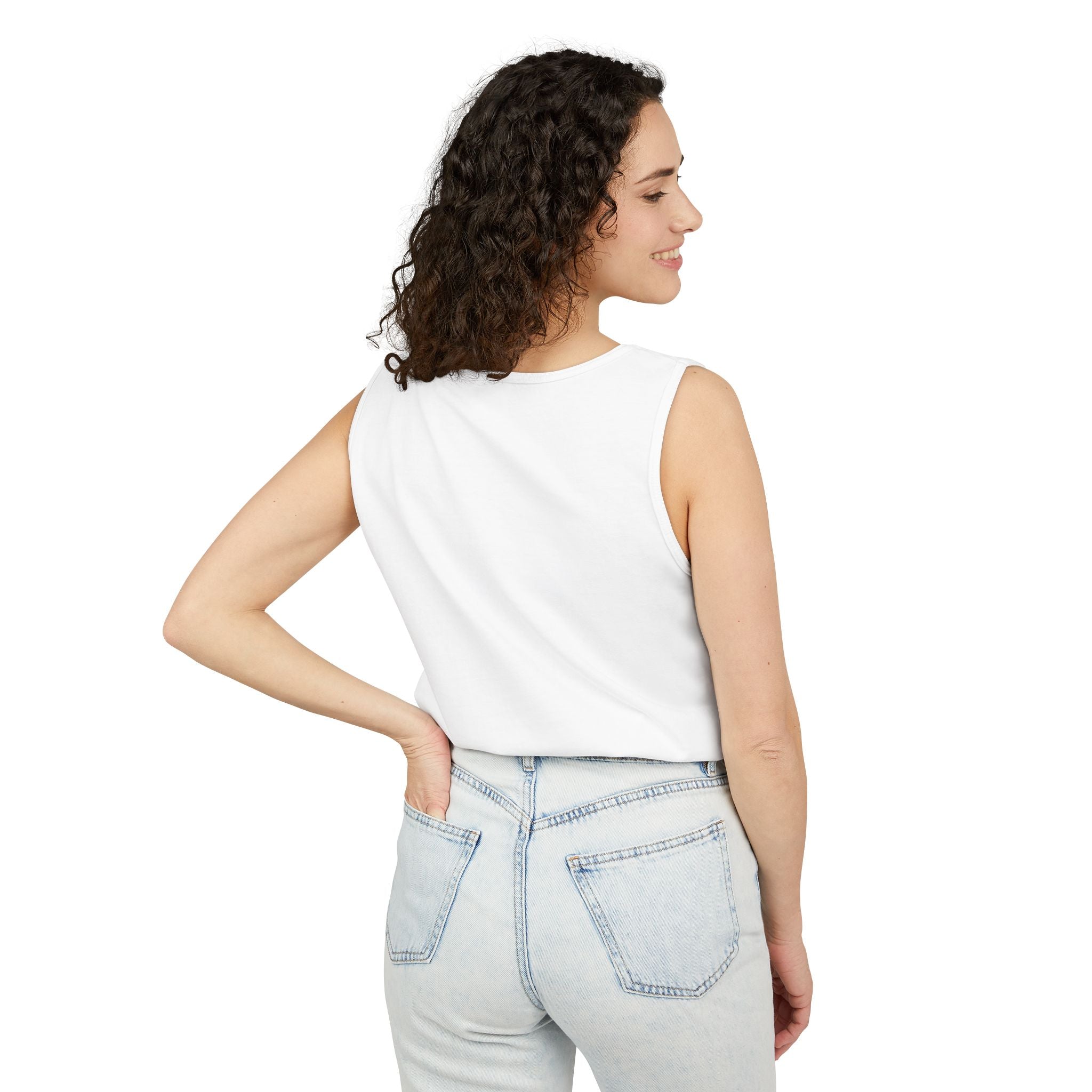 Tank Top — Minimal Arabic Faces Graphic with Arabic Script
