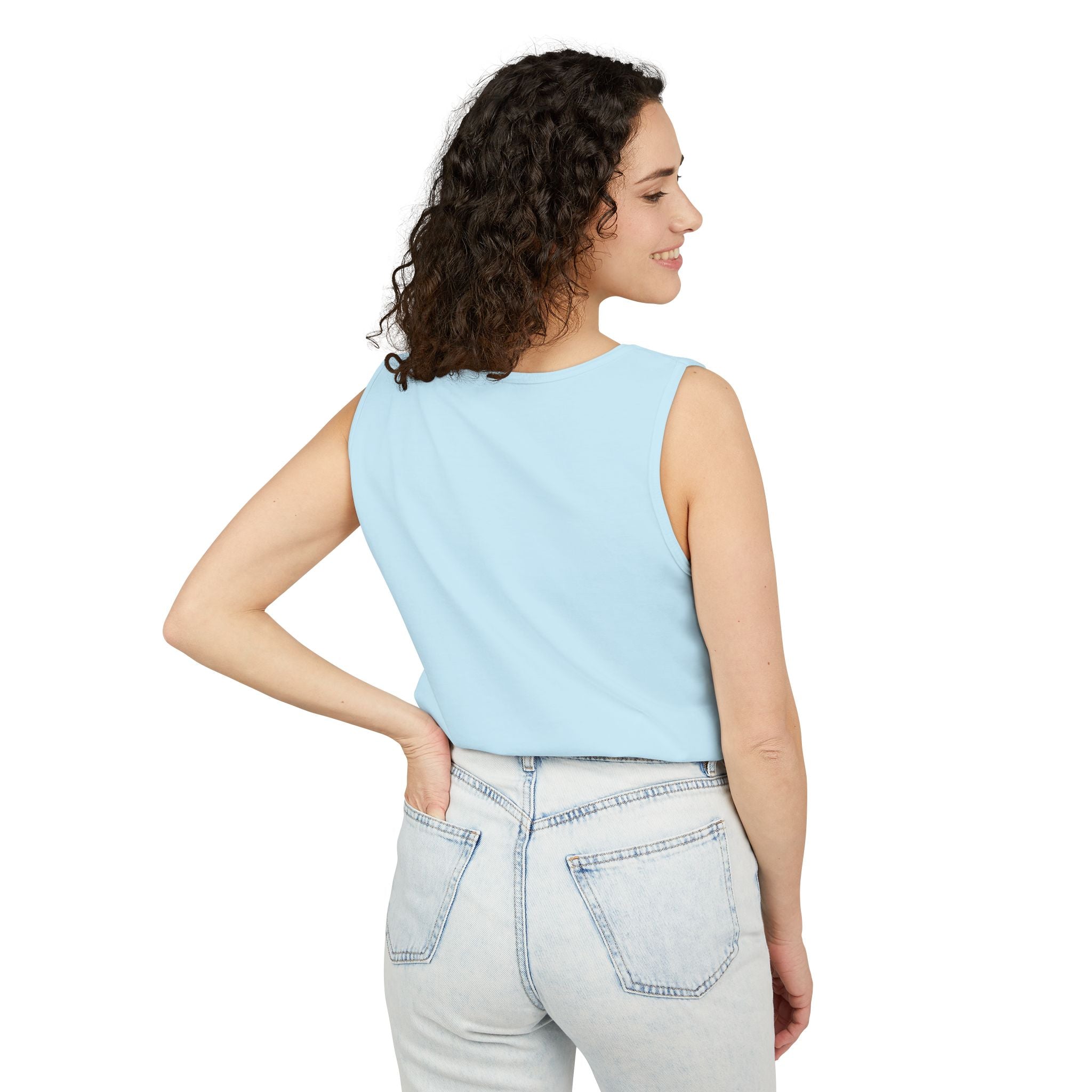 Tank Top — Minimal Arabic Faces Graphic with Arabic Script